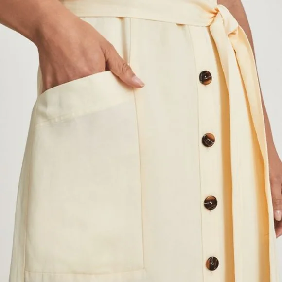 NWT REISS | Emma Linen Blend Midi Dress (no belt) - Picture 6 of 7